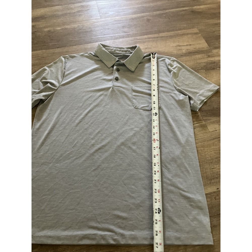 Vuori Zephyr Polo Shirt Stretch Performance Medium Mens Grey Golf Pocket - Picture 3 of 9